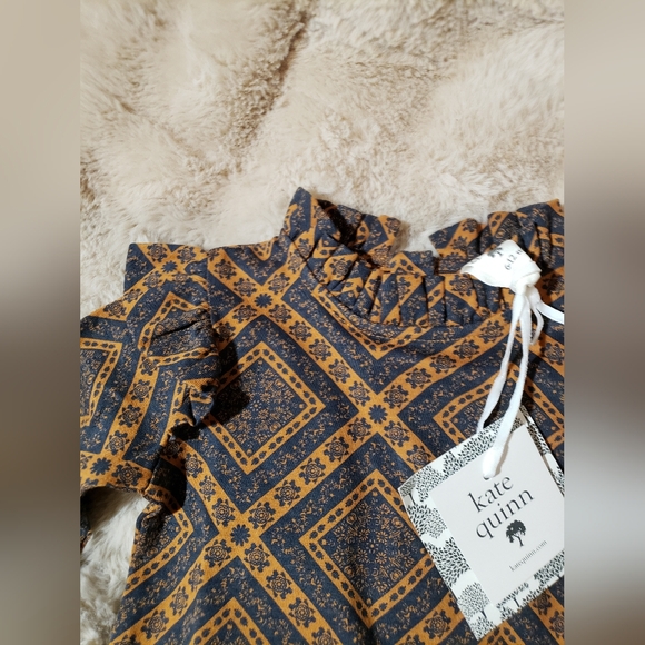 NWT Kate Quinn / Cottage LS Thick Ruffle Tee / Bandana Spice / Organic cotton - Picture 9 of 11